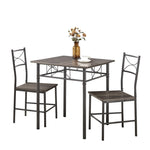 ZUN 3-Piece Kitchen Dining Room Table Set Grey Chair W2167P166198