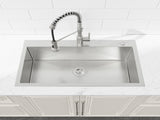 Stainless Steel Kitchen Sink, 33x22 Single Bowl, Overmount Handmade Sink in Dark Gray, with US 80141518