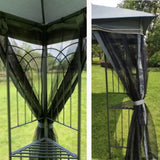 ZUN 13x10 Outdoor Patio Gazebo Canopy Tent With Ventilated Double Roof And Mosquito net 63372887