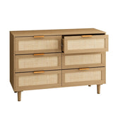 6 drawers Rattan dresser Rattan Drawer, Bedroom,Living Room W75763040