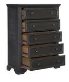 Traditional Design 5-Drawers Storage Chest 1pc Charcoal Finish Rustic Style Bedroom Furniture B011P294304