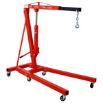 ZUN 2 Ton Folding Engine Hoist Cherry Picker Shop Crane Hoist Lift, Heavy Duty Steel with 6 Iron Caster 81745190