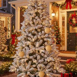 6PCS Set 3.9" Glass Christmas Ball Ornaments Shimmering Hanging Decorations for Holiday Tree & Party 58156955