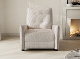 Chenille Fabric Recliner Chair for Adults - Manual Push Back Reclining Sofa with Sturdy Metal Frame, W3568P431428