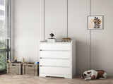 4 Drawer Dresser, Chest of Drawers Without Handle, White Dresser for Bedroom 100% Waterproof, Modern W132166400