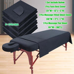 ZUN 3 Piece Massage Table Sheets Set 4 Sets Microfiber Massage Bed Cover Soft Waterproof and Oil Proof 07618745