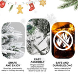 Artificial 6.5ft Flocked Christmas Tree with 2225 PE/PVC mixed Branch Tips, 450L warm white led, 19395814