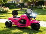 Pink 3-Wheel Electric Motorcycle for Kids Battery Powered Motorbike with Headlights Music Forward 02303592