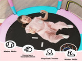 3-in-1 Kids Trampoline 60" with Basketball Hoop & Dartboard, Gap-Free Jumping Mat Toddler Trampoline 38668016