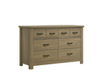 ZUN Modern Style 1pc Dresser with 6 Drawers Black Handles Coffee Gray Oak Finish Furniture B011P193962