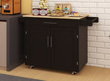Kitchen island rolling trolley cart with 1 drawer & 2 doors with Adjustable Shelves & towel rack & W282P184187