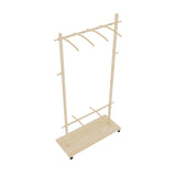 Solid Wood Modern Clothes Rack with 6 Wooden Hangers, Space-Saving Design, Adjustable Shelf, and W773P227474