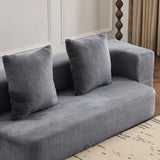 Ebern Designs Transformable Sectional Sofa with 3 Ottoman Stools - Supportive Foam Fold-Out Bed, W1829P280221