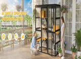Cat Catio Outdoor Cat Enclosure for Multiple Indoor Outdoor Cats, Large Wooden Walk-in Cat House W3166P475540