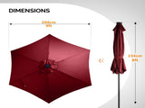 9ft Solar LED Patio Umbrella with Push Button Tilt & Crank, 6 Ribs Waterproof Polyester Outdoor 48244642