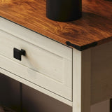 Farmhouse Style Console Table 2 Drawer and Bottom Storage Shelf for Entryway, Rustic Side Table W2557P191364