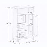 Bathroom standing storage cabinet with 3 drawers and 1 door-White W28235523