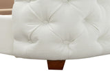 Brooklyn Queen Tufted Panel Bed Headboard and Footboard Set, Antique White Polyester B2719P238196