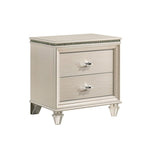 ZUN 2 Drawers Nightstand with Acrylic Legs, Pearl White B016P252233