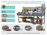 (With Assembly Video) 62.3'' Patio Kitchen Island Solid Wood Kitchen Cart with Stainless N717P417963E