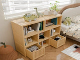 Bamboo 8 Cube Book Shelf,Kids Bookshelf with 2 Drawers ,Modern Open Storage Organizer,Display W2207P504620
