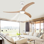 ZUN 52" Ceiling Fan, Indoor Outdoor Ceiling Fan With Light with Remote Control, Noiseless Reversible W1592P176976