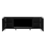 ON-TREND Modern TV Stand 34.2" Non-heating Electric Fireplace, High Gloss Entertainment Center 85586042