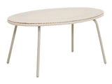 Off-White Round Outdoor PE Rattan Glass Dining Table Elevate Your Patio & Garden W3990P462692