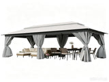 Patio Gazebo 10'x20', Outdoor Heavy Duty Party Tent Shelter With Double Roofs, Mosquito Nettings And 57887178