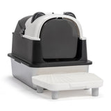 Stainless Steel Cat Litter Box with Panda Design, Extra Large Litter Box with Lid for Big Cats, 56119504