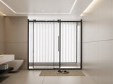 60.in W x 72.in H Frameless Shower Single Sliding, 1/4 inch Thick Clear Tempered Glass Shower W3048P278317