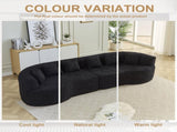 Curved Sectional Sofa, 111.5-inch Oversized Modern Bone-Free Cloud Sofa with 6 Pillows Luxury W3505P456569