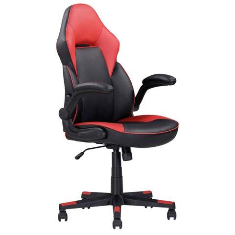 ZUN Adjustable Ergonomic Gaming Chair, Faux Leather Upholstered Office Chair w/ 360-degree Swivel and B011P213323