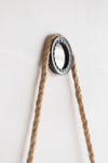 ZUN 19.5" in Handsome Cleveland Mirror with Rope Strap Contemporary Design Circle Mirror with Grey Round W2078124346