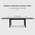 ZUN Large Extendable Patio Dining Table, Aluminum Metal Indoor Outdoor 53"- 106" Adjustable for 6-8 W1859111349