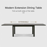 ZUN Large Extendable Patio Dining Table, Aluminum Metal Indoor Outdoor 53"- 106" Adjustable for 6-8 W1859111349