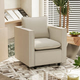 Decorative chairs, comfortable single sofa chairs in beige, soft and breathable seat cushions, soft W1727P237736