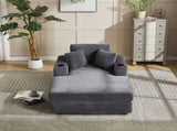 Corduroy Upholstered Chaise Lounge Sofa,Magazine bag,Detachable Cushions Deep Seat for Living W2120P322753