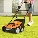 15" Electric Lawn Dethatcher w/ 50L Collection Bag Orange 60331946