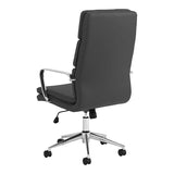 ZUN Black and Chrome Upholstered Office Chair with Casters B062P145550