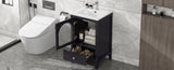 ZUN 20" Bathroom Vanity with Sink, Bathroom Cabinet with Soft Closing Glass Door, A Drawer, Black N725P185457B