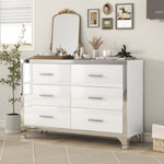 ZUN Elegant High Gloss Dresser with Metal Handle,Mirrored Storage Cabinet with 6 Drawers for N733P205355K