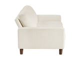 Modern Contemporary Beige Corduroy Upholstered Loveseat Comfortable Cushion Solid Wood Living Room B011P359659