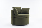 ZUN Fabric Swivel And Storage Chair With Back Cushion For Living Room,Green 96070086