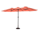 ZUN 14.8 Ft Double Sided Outdoor Umbrella Rectangular Large with Crank W640140331