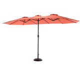 ZUN 14.8 Ft Double Sided Outdoor Umbrella Rectangular Large with Crank W640140331