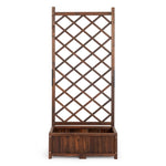 ZUN Wood Planter Raised Garden Bed with Trellis, 67 Inch Height Outdoor Garden Flower Standing Planter 45093764