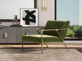 Aerin 24.5" Hammered Brass Upholstered Accent Arm Chair, Olive Green Performance Velvet B2719P238266