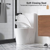 1.1/1.6 GPF Dual Flush One-Piece Toilet, Button on Tank top S-trap 12 inches, Elongated Bowl with W3192P272957