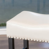 30-inch Backless ivory Leather Counter Stool N780P234206L